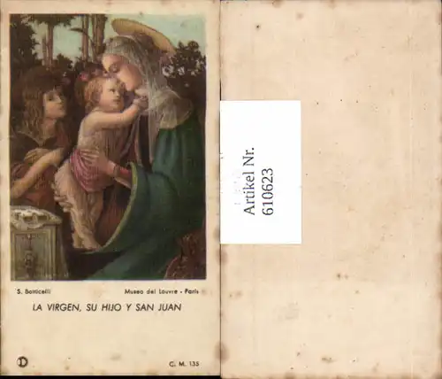 610623,Andachtsbild Heiligenbildchen S. Botticelli Maria Jesus