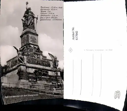 617842,Foto Ak Rüdesheim am Rhein Nationaldenkmal a. Niederwald Niederwalddenkmal