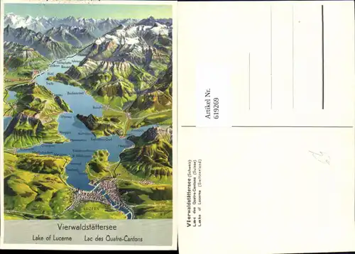 619269,Lagekarte Vierwaldstättersee Lac des Quatre-Cantons Luzern 