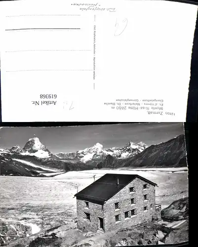 619368,Foto Ak Zermatt Monte Rosa Hütte Matterhorn Obergabelhorn Gornergletscher