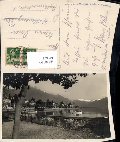 619674,Foto Ak Locarno ufer Boote