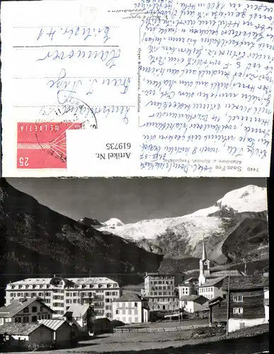 619735,Foto Ak Saas-Fee Allalinhorn u. Alphubel Feegletscher