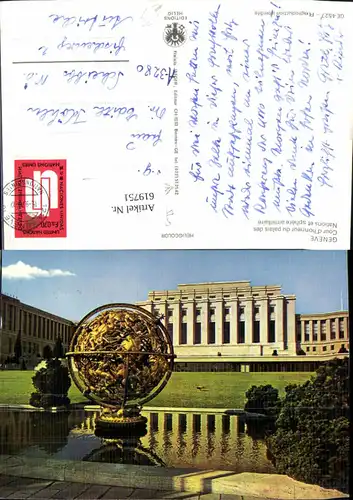619751,Geneve Genf Cour d honneur du palais des Nations et sphere armillaire