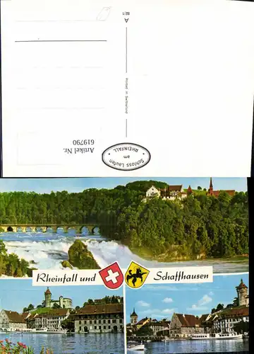 619790,Mehrbild Ak Rheinfall u. Schaffhausen Schiffe Dampfer Neuhausen am Rheinfall