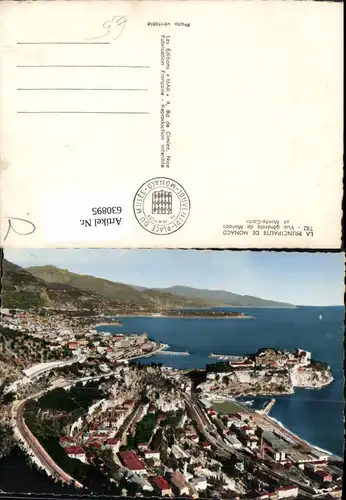 630895,La Principaute de Monaco Vue generale de Monaco et Monte-Carlo