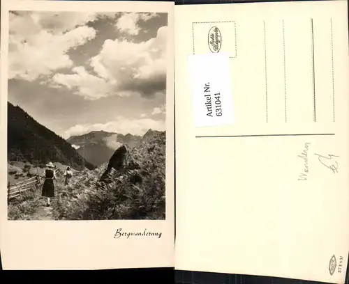 631041,Foto Ak Bergwanderung Wandern Frauen i. Tracht Bergsteigen
