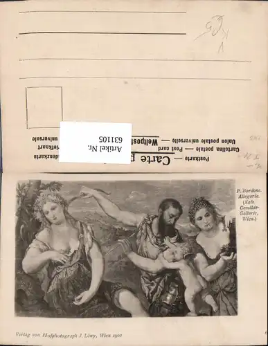 631105,Künstler Ak P. Bordone Allegorie Erotik pub J. Löwy 6