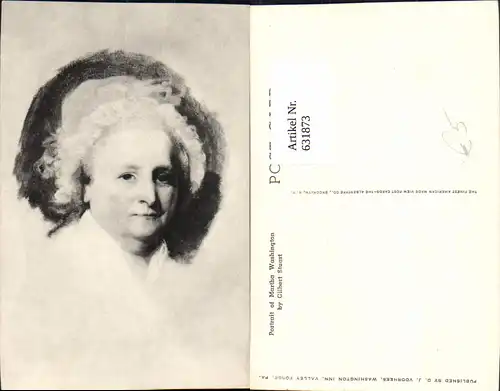 631873,Künstler Ak Gilbert Stuart Portrait of Martha Washington Politik