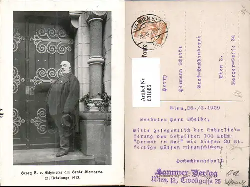 631885,Georg R. v. Schönerer a. Grabe Bismarck Politik