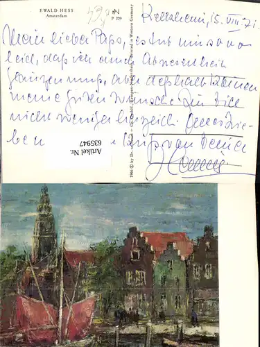 635947,Künstler Ak Ewald Hess Amsterdam
