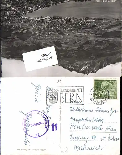 637067,Stempel Bern n. Reichenau an der Rax Zensurstelle 