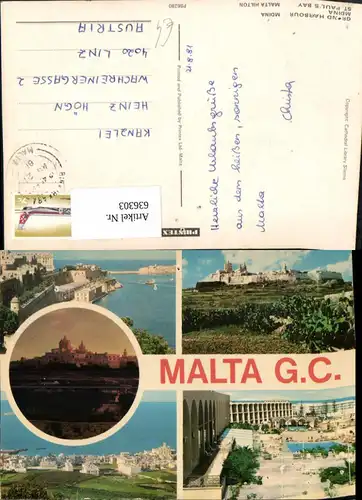 636303,Mehrbild Ak Malta G. C. Grand Harbour St Pauls Bay Mdina