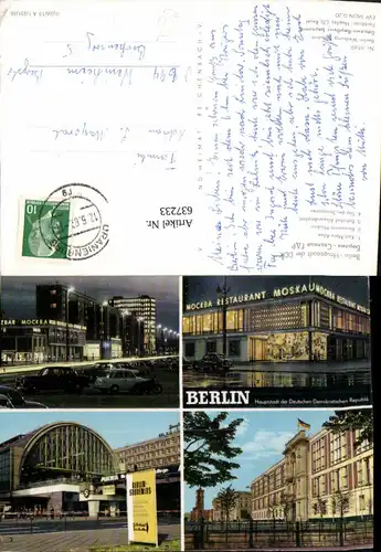 637233,Mehrbild Ak Berlin DDR Mockba Restaurant Bahnhof Alexanderplatz