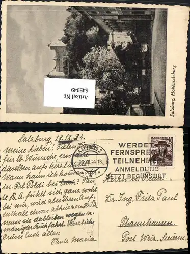 645949,Stempel Salzburg n. Thannhausen Weiz 1934