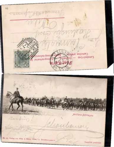 68273,WW1 Artillerie Defilierung Pferde Soldaten K.K. Armee