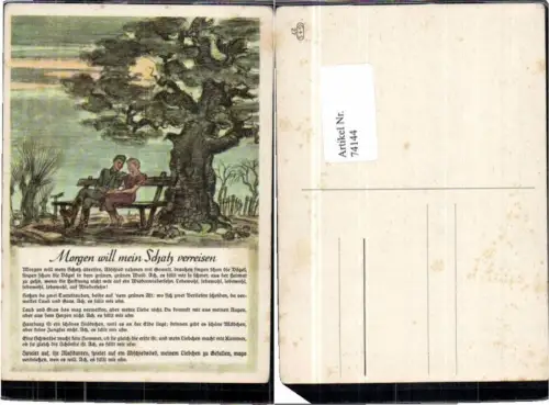 74144,Liedkarte Soldat Wehrmacht Frau Morgen will mein Schatz verreisen