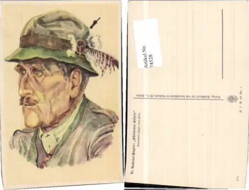 74528 Gabriel Engler Kärntner Köpfe Jäger Hirte Kärnten Drobollach Jagd Tracht