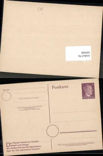 109908,Ganzsache 6 Pfenning Spruch Wehrmacht