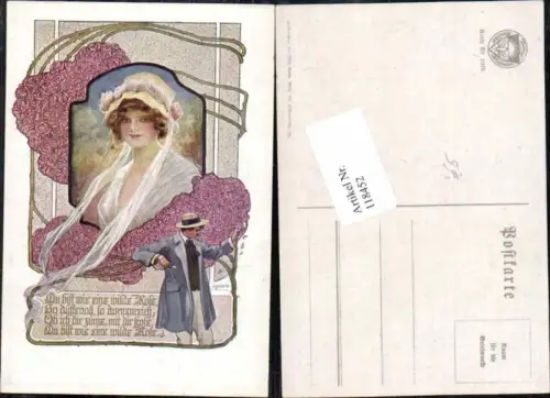 118452,Dt Schulverein 1076 W.H. Braun Glamour Girl Frau mann Hut Frau Hat Hut