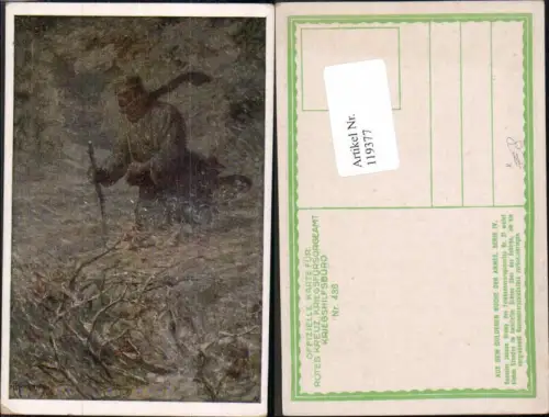 119377,Kriegsfürsorge 436 F. Kuderna Soldat im Schneesturm
