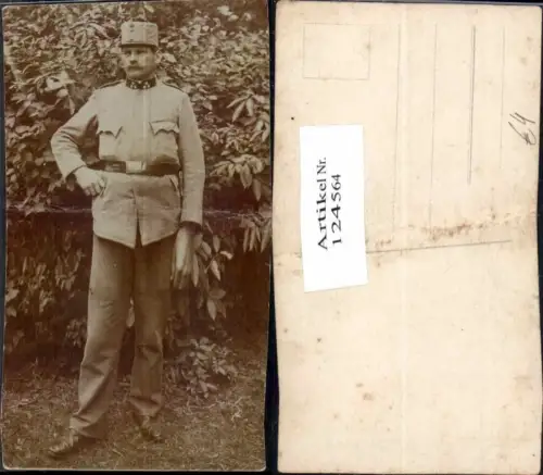 124564,K.K. Soldat Portrait in Uniform Gürtel Kappe