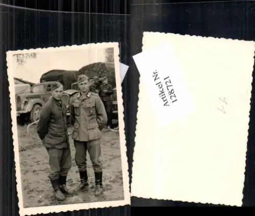 128721,Foto Wehrmacht Soldat LKW Uniform Russland KFZ Technik Lastwagen Stiefel