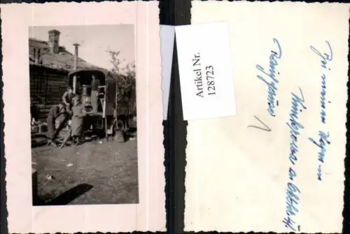 128723,Foto Wehrmacht Soldaten Feldküche in Russland LKW