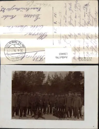 130403,Foto Ak WW1 Uniformen Soldaten m. getöteten Wildscheinen Rehen Wild v. Winterwald
