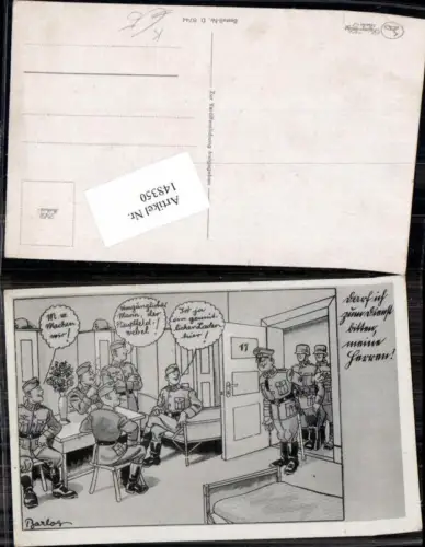 148350,Barlog signiert Soldatenhumor Darf ich zum Dienst bitten meine Herren Wehrmacht