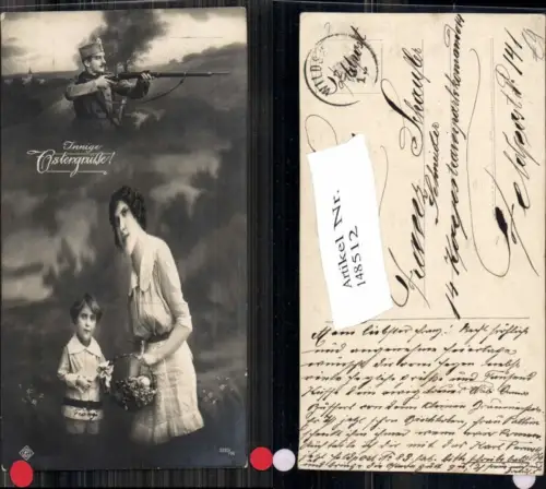 148512,K.K. Armee Soldat Uniform Gewehr Frau Kind