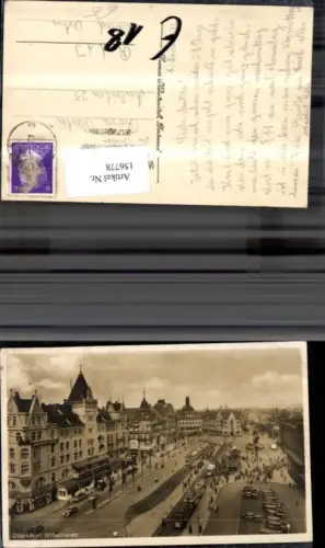 156778,Düsseldorf Wilhelmplatz Ansicht Verkehr Strassenbahn Automobil