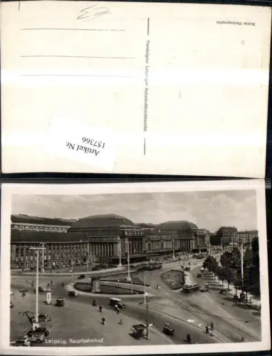 157366,Leipzig Hauptbahnhof Ansicht m. Verkehr Strassenbahn Auto Personen