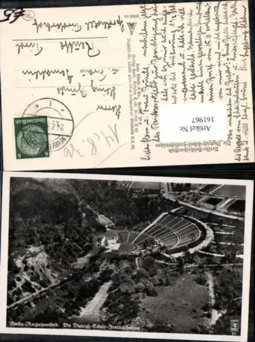 161967,Berlin Reichssportfeld Dietrich Eckart Freilichtbühne Fliegeraufnahme Olympia 1936
