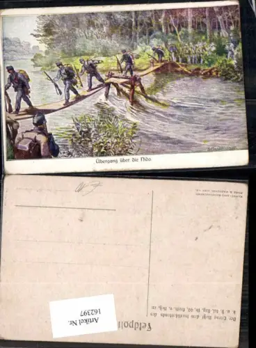 162397,Übergang über die Nida K.K. Armee Soldatenleben Soldaten Infanterie Reg 49