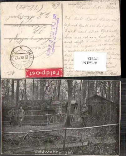 177945,WW1 Waldwohnungen Soldaten Stellung Unterkunft