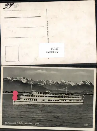 178053,Motorschiff Allgäu m. Alpen Bodenseeschifffahrt Bodensee Binnenschiff (n. Ebay)