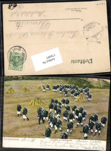 178497,Kaisermanöver Vorgehen im Schützenlinie Pickelhaube 1903 Manöver