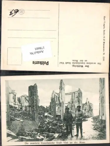 178601,Vise Frankreich Soldaten zerstörte Stadt a.d. Maas