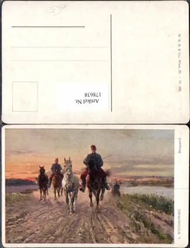 178638,Künstler AK L. Wintorowski Morgenrot Pferd