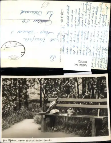 186392,Foto Ak Bank Schirmmütze Hut Schirm Handtache Handschuhe Spruch