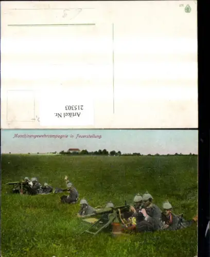 215303,K.k. Soldaten Maschinengewehrcompanie in Feuerstellung MG Maschinengewehr Pickelhaube Uniform