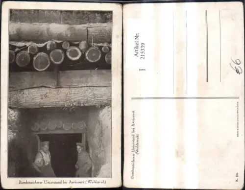 215339,K.k. Soldaten Bombensicherer Unterstand b. Avricourt Waldesruh