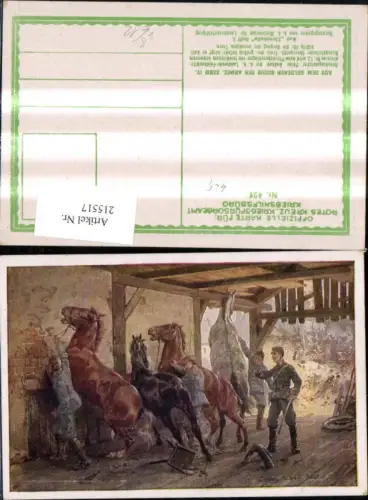 215517,Kriegsfürsorge 429 Künstler Ak F. R. Jung Beschlagmeister Pferde