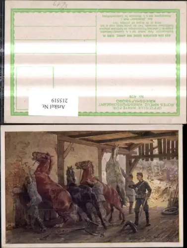 215519,Kriegsfürsorge 429 Künstler Ak F. R. Jung Beschlagmeister Pferde