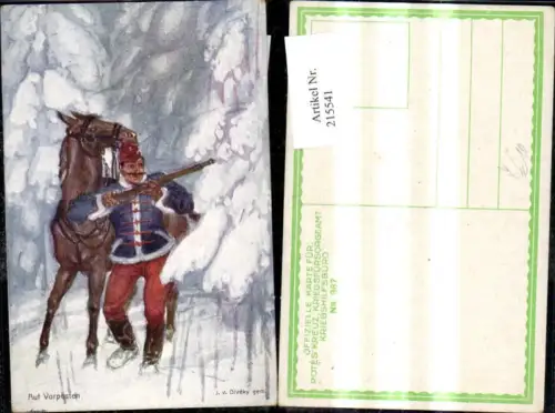215541,Kriegsfürsorge 367 Künstler Ak J. v. Diveky Auf Vorposten