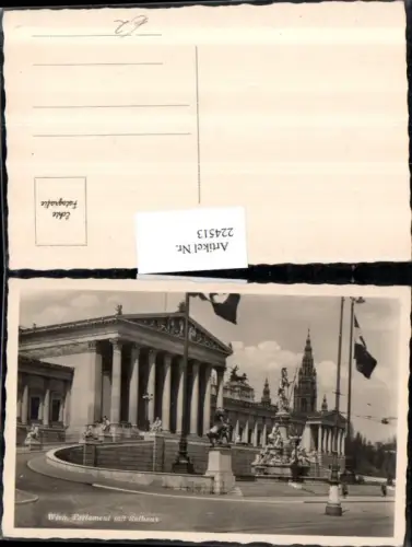 224513,Wien 1 Parlament m. Rathaus Brunnen