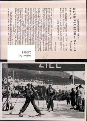 239064,Sammelbild Olympia 1936 Gruppe 53 Bild 79 Deutsche Patrouille am Ziel