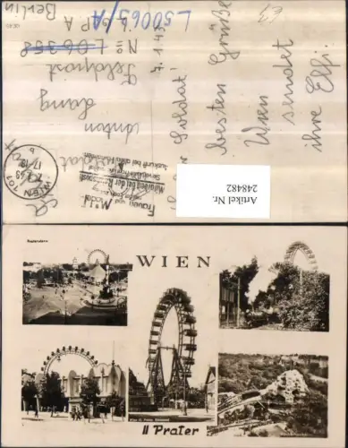 248482,Wien Leopoldstadt Prater Riesenrad Liliputbahn Praterstern Tegetthoff-Denkmal Hochschaubahn Mehrbildkarte