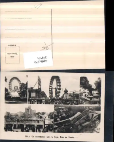 248504,Wien Leopoldstadt Prater Riesenrad Geisterbahn Hochschaubahn Mehrbildkarte