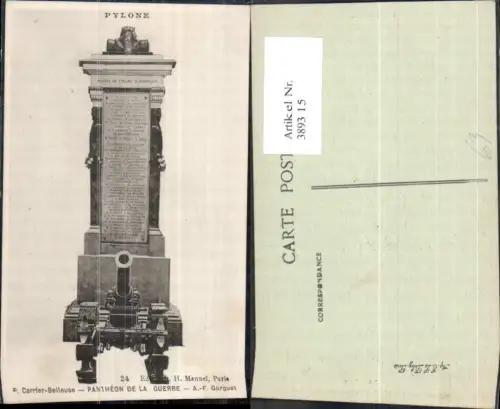 389315,WW1 A. F. Gorguet Pantheon de la Guerre Pylone Kanone